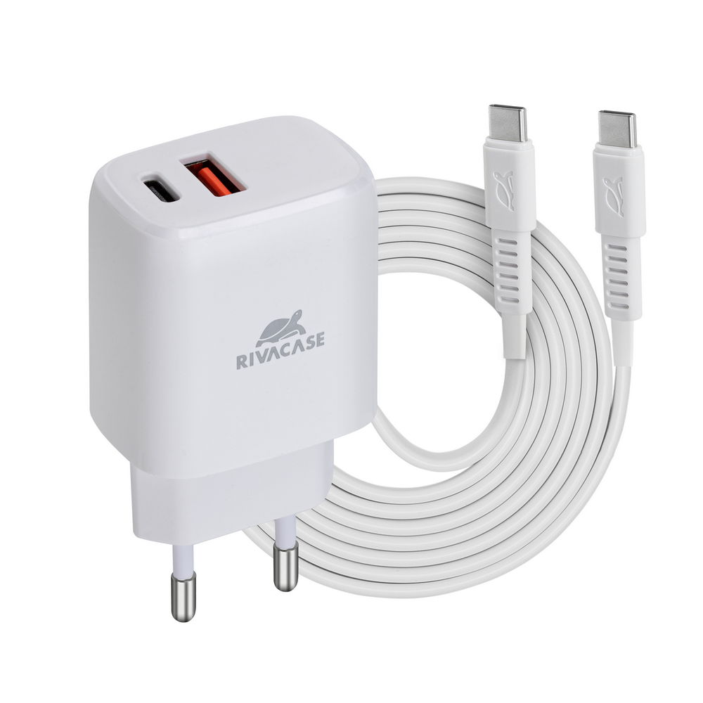 PS4192 WD4 wall charger white 20W PD/QC 3.0/ 1 USB-C + USB-A, with Type С-Type C cable