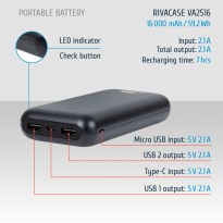 VA2516 (16000mAh) portable rechargeable battery