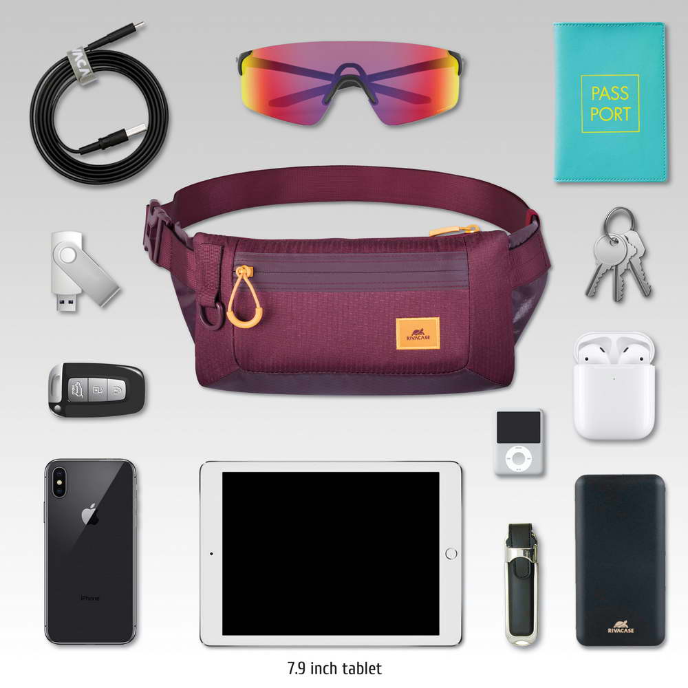 5311 burgundy red Waist bag for mobile devices