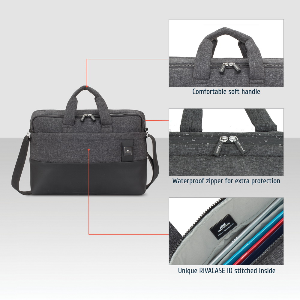 8831 black mélange MacBook Pro and Ultrabook bag 15.6