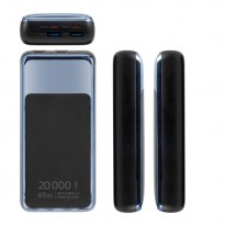 VA1075 (20000 mAh), black EU, QC/PD 45W portable battery with LCD, for laptops