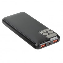 VA2511 (10000 mAh), negro UE, QC/PD Batería portátil de 20 W con LCD