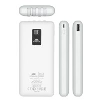 VA2210 10000 mAh White RU portable battery with built-in cables and LCD