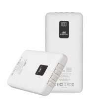 VA2210 10000 mAh White RU portable battery with built-in cables and LCD